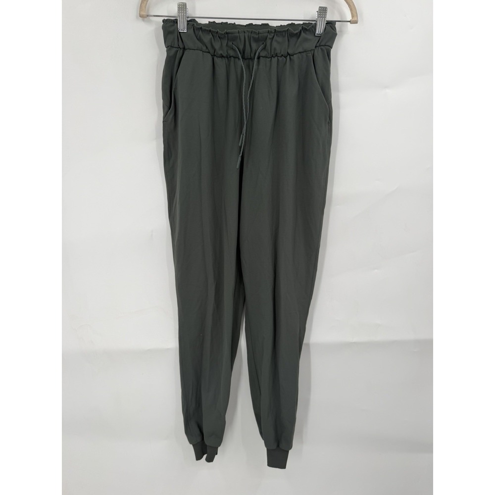 Lululemon Stretch High Rise Pants 4 Smoked Spruce Jogger Pull On Travel Casual